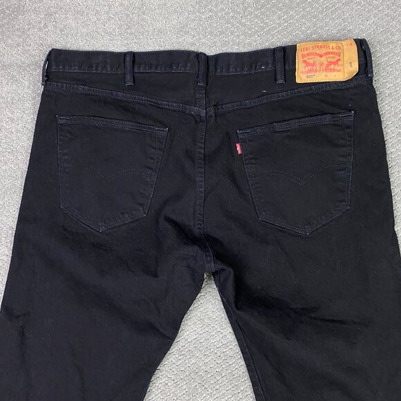 Levi's 501 Jeans Men's 44 x 34 Fits 44 x 31 Black Stretch Denim Button Fly - Picture 5 of 14